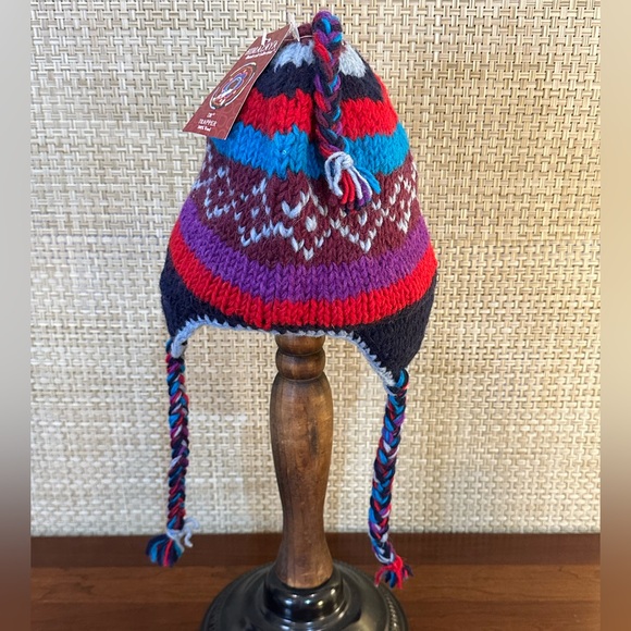 🌟HP🌟Himalayan Trapper Hat 100% Purple Wool Handcraft Collection D&Y Nepal OSFM - Picture 5 of 9